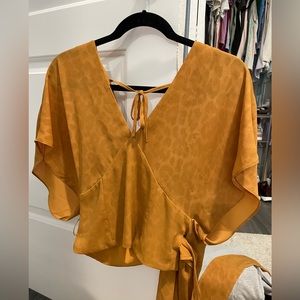 Current Air leopard wrap top
